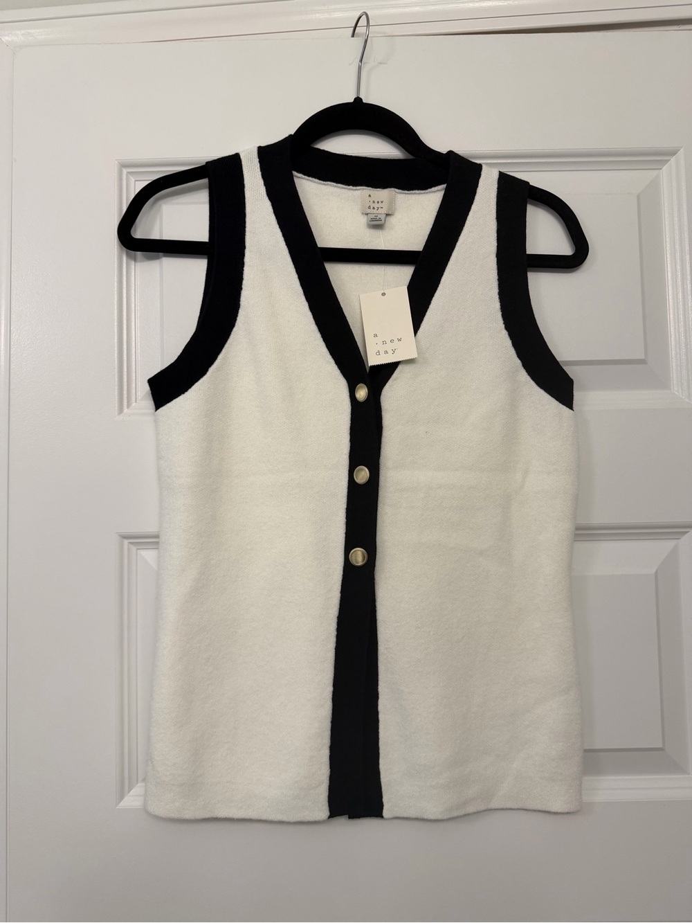 A New Day Button Front Sleeveless vest sweater